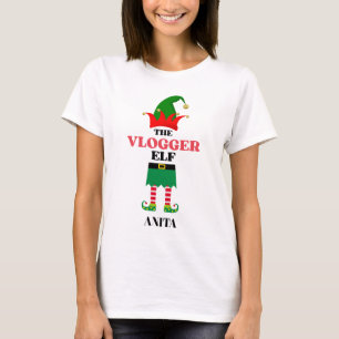 Personalised Vlogger Elf T-Shirt