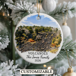 Personalised Volcanoes National Park Custom Hawaii Ceramic Tree Decoration
