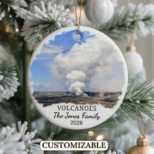 Personalised Volcanoes National Park Custom Hawaii Ceramic Tree Decoration