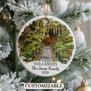 Personalised Volcanoes National Park Custom Hawaii Ceramic Tree Decoration