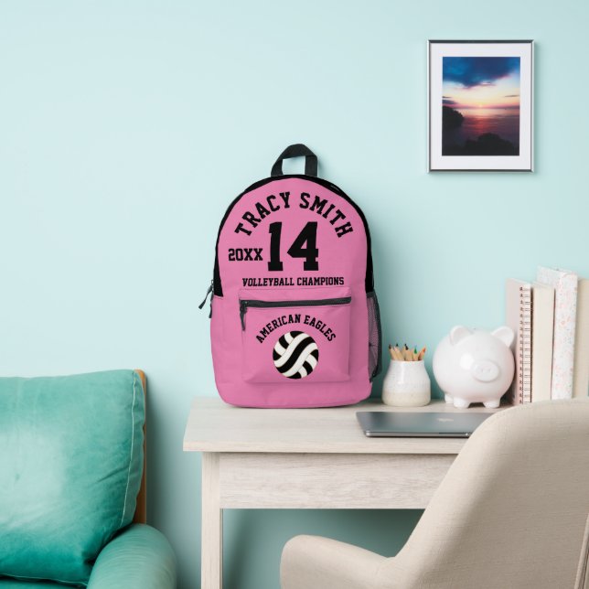 Personalised Volleyball Backpack name team number (Insitu)