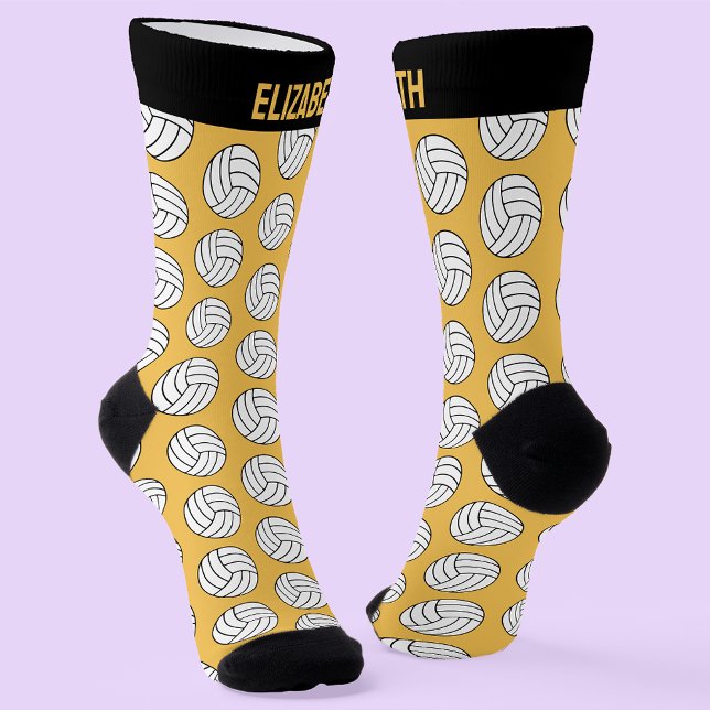Personalised Volleyball Ball Print and Custom Name Socks (🏐 Ace your style with personalized volleyball socks! 🌟)