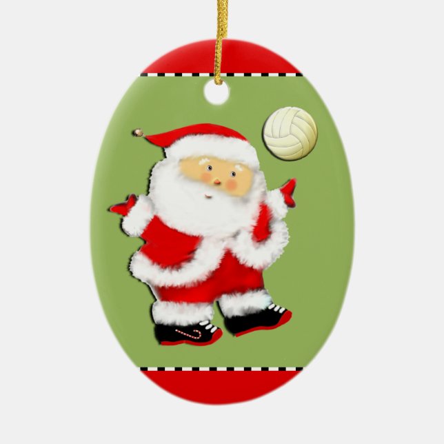 personalised volleyball ceramic tree decoration (Front)