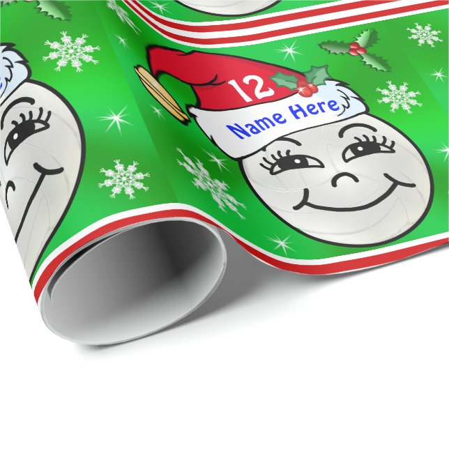 Personalised VOLLEYBALL Christmas Wrapping Paper (Roll Corner)