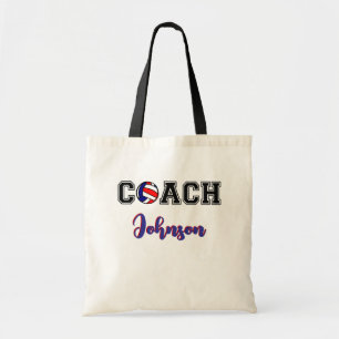 Personalised volleyball coach team tote bag