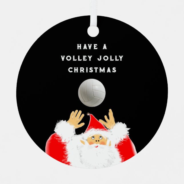 Personalised Volleyball Collectable Metal Tree Decoration (Front)