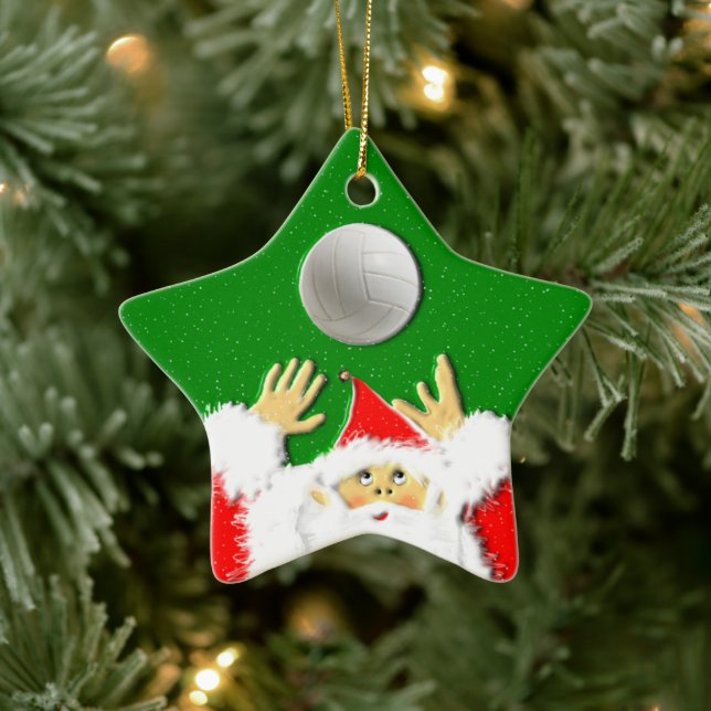 Personalised Volleyball Holiday Gift Ceramic Tree Decoration (Tree)