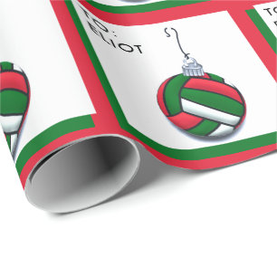 Personalised Volleyball Holiday Gift Wrapping Paper