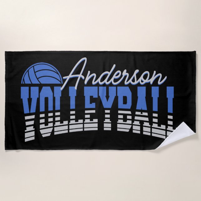 Personalised Volleyball Player ADD NAME Team Champ Beach Towel (Front)