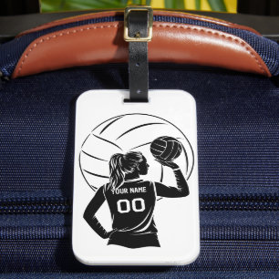 Personalised Volleyball Player Custom Name, Number Luggage Tag