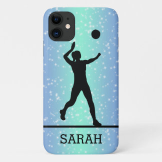 Personalised Volleyball Player Girl Sparkle Case-Mate iPhone Case
