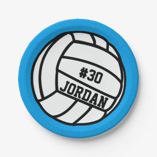 Personalised Volleyball Player Number, Name, Team Paper Plate