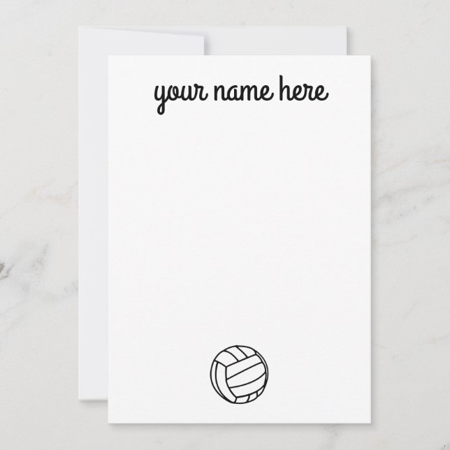 Personalised Volleyball Thank You Cards (Front)