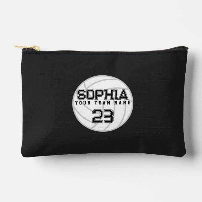 Personalised Volleyball with Team and Player Name Accessory Pouch (Front)