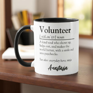 Personalised Volunteer Definition Appreciation Mug
