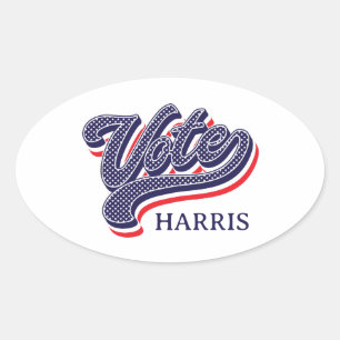 Personalised Vote Election Stars and Stripes Oval Sticker