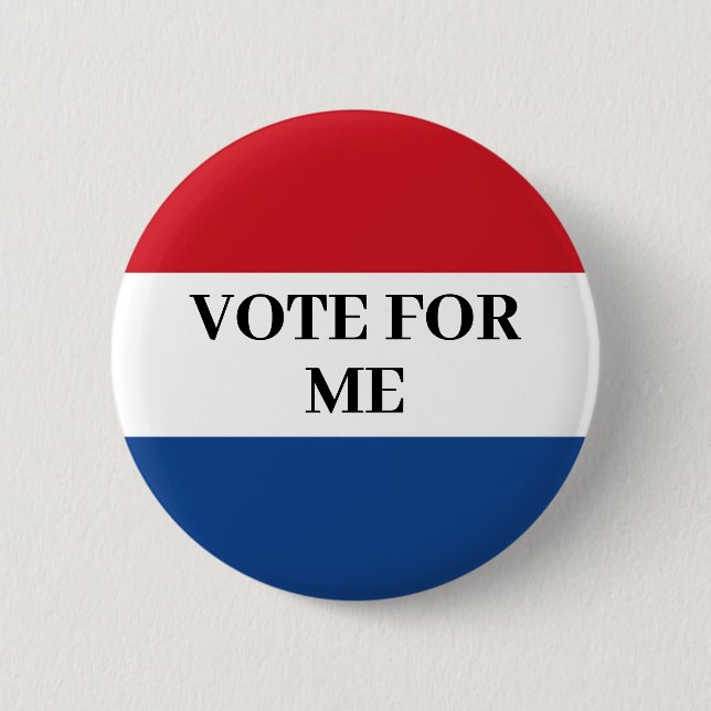 Personalised Vote Red and Blue 6 Cm Round Badge (Front)