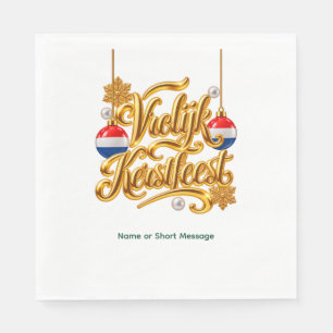 Personalised Vrolijk Kerstfeest Dutch Christmas Pa Napkin