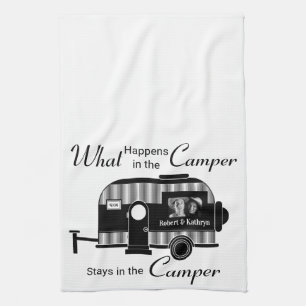 Personalised w/Photo Camper Tea Towel