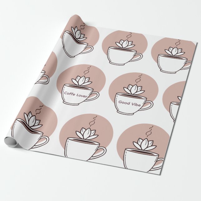Personalised Wake Up Zen Coffee Wrapping Paper (Unrolled)