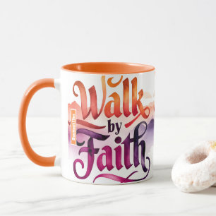 Personalised Walk By Faith Christian Mug