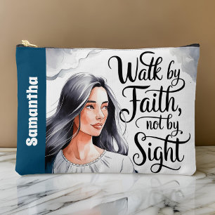 Personalised Walk By Faith Christian Women Accessory Pouch