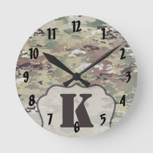 Personalised Wall Clock Army OCP Camo Uniform Camo