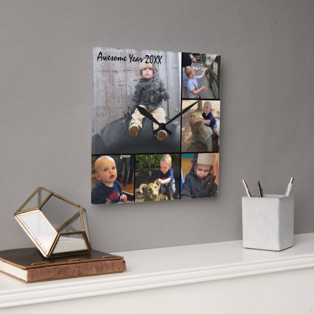Personalised Wall Clock Family or Couple's Photos (Office)