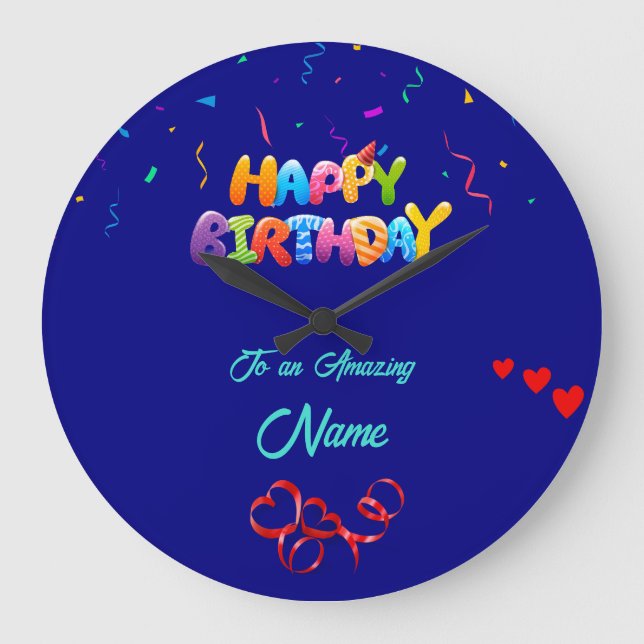 Personalised Wall Clock – Unique Birthday Gift (Front)
