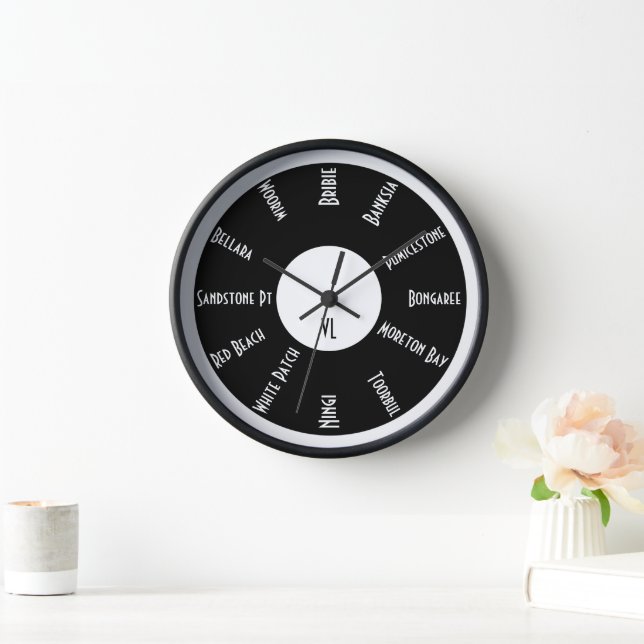 Personalised Wall Clock With Place Names (Home)