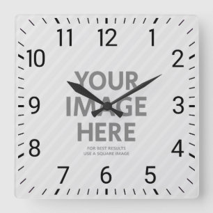 Personalised Wall Clocks Custom Big Square Photo