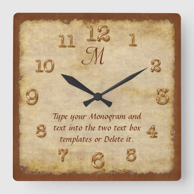 Personalised Wall Clocks YOUR MONOGRAM and TEXT (Front)