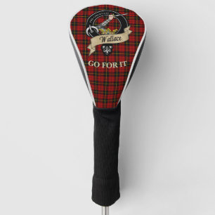 Personalised Wallace Clan Badge & Tartan Golf Head Cover