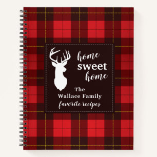 Personalised Wallace Tartan Plaid Family Recipe Notebook
