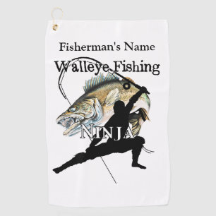 Personalised Walleye Fishing Ninja 2 Fishing Towel