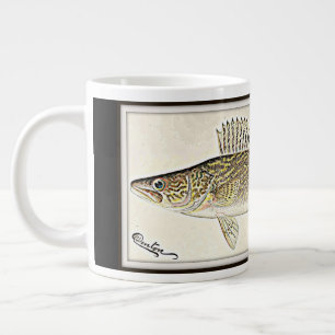 Personalised Walleye Pike Fish Large Coffee Mug