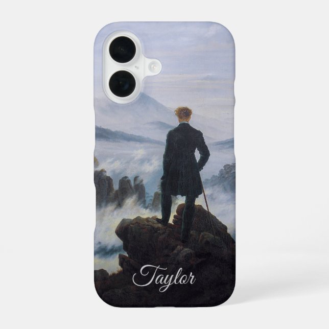 Personalised Wanderer – Caspar David Friedrich iPhone 16 Case (Back)