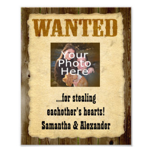 Personalised Wanted Poster, Old West Vintage Photo Print