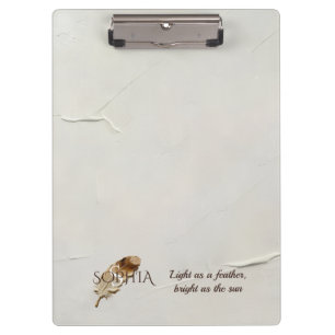 Personalised Warm Brown Feather Monogram Clipboard