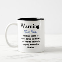 Personalised Warning Message Mug