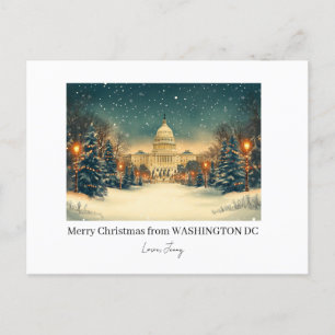 Personalised Washington DC Merry Christmas Holiday Postcard