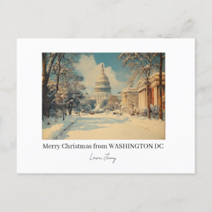 Personalised Washington DC Merry Christmas Holiday Postcard