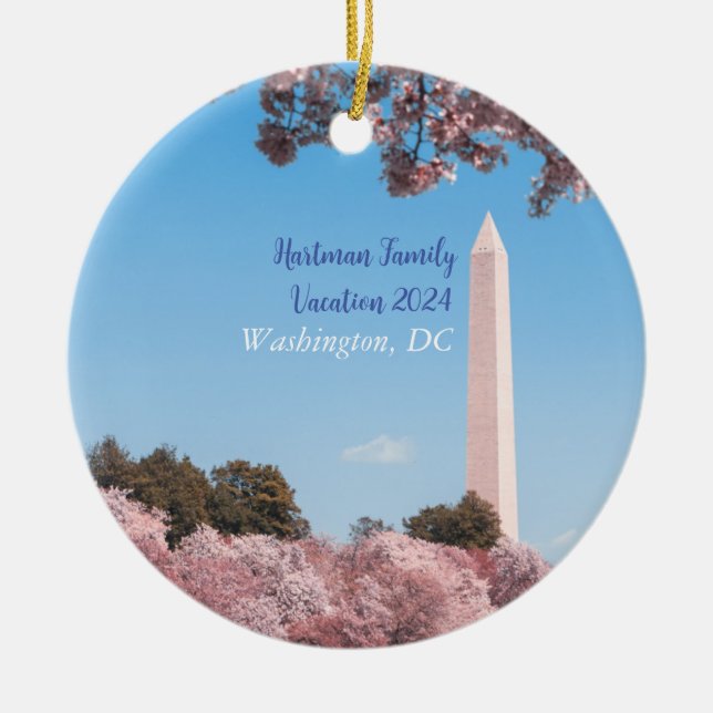 Personalised Washington Monument Vacation Ornament (Front)