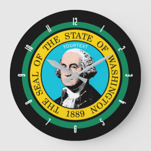 Personalised Washington State Flag Design on a Large Clock