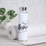 Personalised water bottle gift with name Monica<br><div class="desc">Personalised water bottle gift with name Monica. Trendy artistic script hand lettering design with swirly swirls. Cool Birthday gift idea for friends and family. Stylish hand lettered calligraphy design artwork present for her.</div>