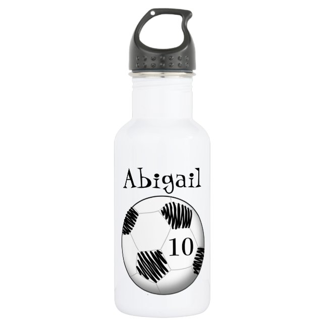 Personalised water bottle soccer ball (Front)