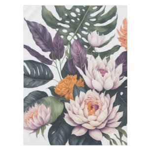 Personalised Water lilies monstera leaves Tablecloth