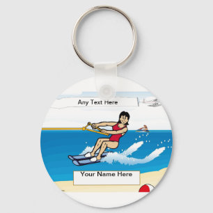 Personalised Water Skier  Key Ring