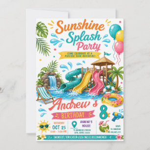 Personalised Water Slide Birthday Invitation