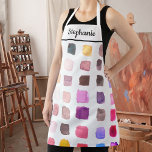 Personalised Watercolor Artist  Apron<br><div class="desc">This apron is decorated with a pattern of watercolors samples in pink, purple, and beige. Perfect for an artist or someone who enjoys painting. Personalise this apron with your name or monogram. Because we create our art work you won’t find this exact design from other designers. Original Watercolor © Michele...</div>